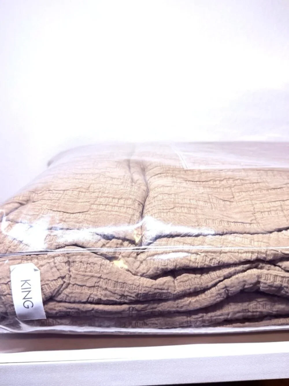 Hudson Park Truffle Brown Textured Italian Matelasse King Coverlet Cotton Italy